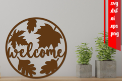 Welcome Round Sign, Fall Round Sign, Autumn Round Sign Product Image 1