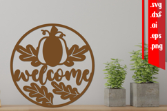 Welcome Round Sign, Fall Round Sign, Autumn Round Sign Product Image 1