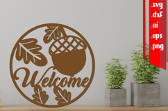 Welcome Round Sign, Fall Round Sign, Autumn Round Sign Product Image 1