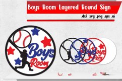 Boy&#039;s Room Layered Round Sign | Baseball Room Product Image 1