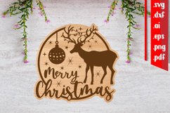 Christmas Sign 3 | Christmas Laser Cut files svg dxf eps ai Product Image 1