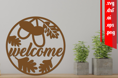 Welcome Round Sign, Fall Round Sign, Autumn Round Sign Product Image 1
