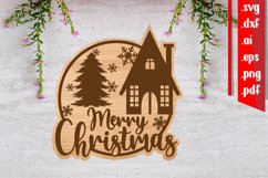 Christmas Sign 2 | Christmas Laser Cut files svg dxf eps ai Product Image 1