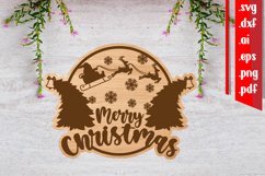 Christmas Sign 4 | Christmas Laser Cut files svg dxf eps ai Product Image 1