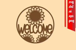 Fall Round Sign Laser cut, Welcome Sign, Fall Sign Product Image 1