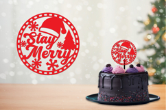 Christmas Coaster, Cake topper, Christmas Cut files Product Image 2
