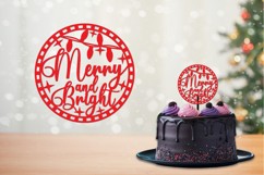 Christmas Cut files, Christmas Coaster, Cake topper Product Image 2