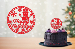 Happy Holiday Coaster, Cake topper, round sign Product Image 2