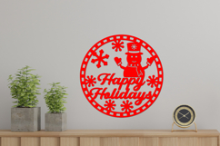 Happy Holiday Coaster, Cake topper, round sign Product Image 1