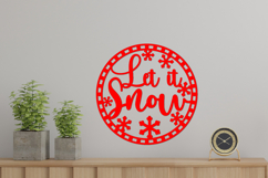 Let it snow, winter round sign, Cake topper, Coaster Product Image 2