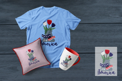 America Flower, Patriotic Flower Sublimation Product Image 1