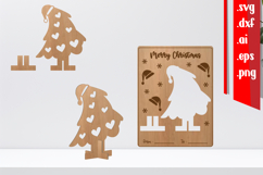 Christmas Wooden Card, Christmas Souvenir, Christmas Pop Out Product Image 1