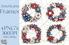 Patriotic Floral Wreaths, Stars &amp; Rustic Mason Jar Frames Product Image 1