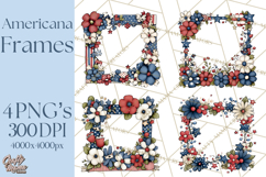 Patriotic Floral Wreaths, Stars &amp; Rustic Mason Jar Frames Product Image 1