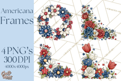 Patriotic Floral Wreaths, Stars &amp; Rustic Mason Jar Frames Product Image 1