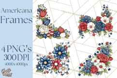 Patriotic Floral Wreaths, Stars &amp; Rustic Mason Jar Frames Product Image 1