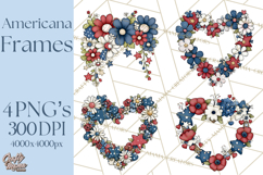 Patriotic Floral Wreaths, Stars &amp; Rustic Mason Jar Frames Product Image 1