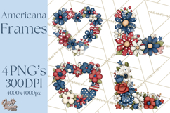 Patriotic Floral Wreaths, Stars &amp; Rustic Mason Jar Frames Product Image 1