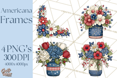 Patriotic Floral Wreaths, Stars &amp; Rustic Mason Jar Frames Product Image 1