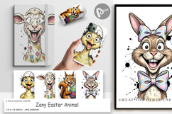Zany Easter Animal Digital Paper Product Image 1