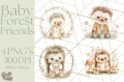 Baby Forest Animals Clipart PNG, Cute Spring Woodland Animal Product Image 1