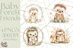 Baby Forest Animals Clipart PNG, Cute Spring Woodland Animal Product Image 1