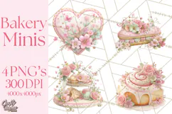 Sweet Treats Bakery Clipart, Pastel Dessert Clip Art Png Product Image 1
