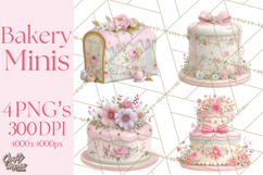 Sweet Treats Bakery Clipart, Pastel Dessert Clip Art Png Product Image 1