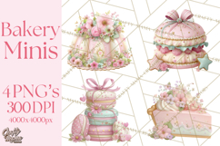Sweet Treats Bakery Clipart, Pastel Dessert Clip Art Png Product Image 1