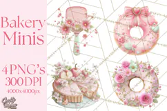 Sweet Treats Bakery Clipart, Pastel Dessert Clip Art Png Product Image 1