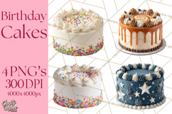 Birthday Cake Clipart, Tiered Cake PNG, Drip Cake PNG Product Image 1