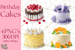Birthday Cake Clipart, Tiered Cake PNG, Drip Cake PNG Product Image 1