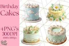 Birthday Cake Clipart, Tiered Cake PNG, Drip Cake PNG Product Image 1