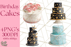 Birthday Cake Clipart, Tiered Cake PNG, Drip Cake PNG Product Image 1