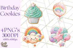 Birthday Cookies PNG, Birthday Cookie Clipart, Cute Sugar Product Image 1