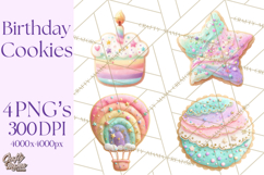 Birthday Cookies PNG, Birthday Cookie Clipart, Cute Sugar Product Image 1