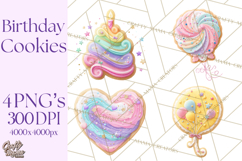 Birthday Cookies PNG, Birthday Cookie Clipart, Cute Sugar Product Image 1