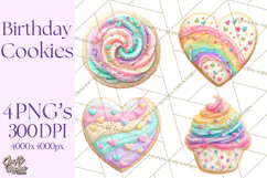 Birthday Cookies PNG, Birthday Cookie Clipart, Cute Sugar Product Image 1