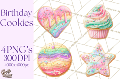 Birthday Cookies PNG, Birthday Cookie Clipart, Cute Sugar Product Image 1