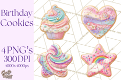 Birthday Cookies PNG, Birthday Cookie Clipart, Cute Sugar Product Image 1
