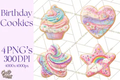 Birthday Cookies PNG, Birthday Cookie Clipart, Cute Sugar Product Image 1