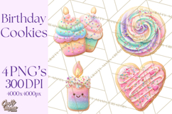 Birthday Cookies PNG, Birthday Cookie Clipart, Cute Sugar Product Image 1