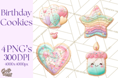 Birthday Cookies PNG, Birthday Cookie Clipart, Cute Sugar Product Image 1