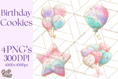 Birthday Cookies PNG, Birthday Cookie Clipart, Cute Sugar Product Image 1
