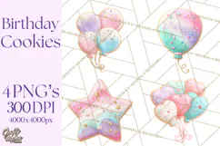 Birthday Cookies PNG, Birthday Cookie Clipart, Cute Sugar Product Image 1