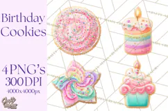 Birthday Cookies PNG, Birthday Cookie Clipart, Cute Sugar Product Image 1