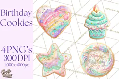 Birthday Cookies PNG, Birthday Cookie Clipart, Cute Sugar Product Image 1