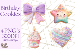 Birthday Cookies PNG, Birthday Cookie Clipart, Cute Sugar Product Image 1