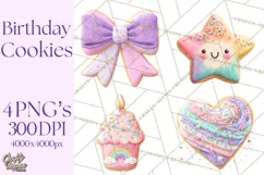 Birthday Cookies PNG, Birthday Cookie Clipart, Cute Sugar Product Image 1