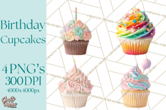 Birthday Cupcakes PNG, Colorful Cupcake Clipart, Sprinkles Product Image 1